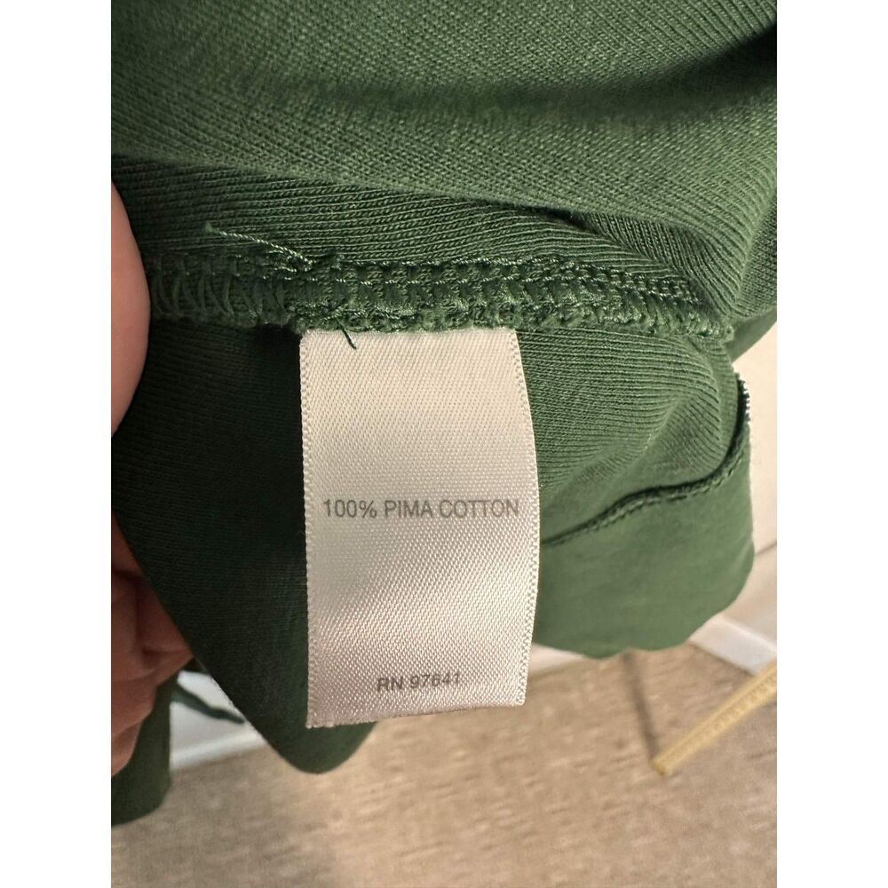J. Jill Pima Cotton V-Neck Long Sleeve Tee S Forest Green Casual Basic Top - Picture 4 of 6